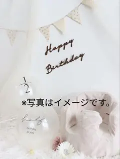 フラッグガーランド 誕生日 ハーフバースデー 北欧風 ナチュラル フォトブース