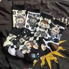 新品　ラブブ LABUBUソックス 4点セット キャラクター　レディース女性靴下