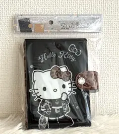 新品未開封 サンリオハローキティ　シール帳　ヒョウ柄　ブラック　シールバインダー