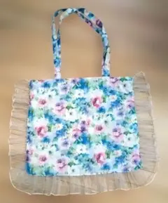 【超美品】花柄フリルトートバッグ♡toccocloset♡