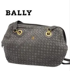 バリー　編み込みバッグ　バッグ　ブランド　グレー　レディース　お洒落　ゴールド