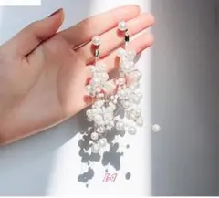 パールピアス　大ぶり　華やか　パーティ　キラキラ　結婚式　二次会　おしゃれ