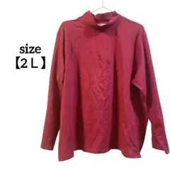 Talbots 【 2Ｌ 】 タートルネック 赤 ラメ入り カットソー