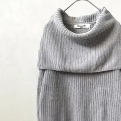 Emsexcite ニット セーター リブ 長袖 オフタートル シンプル 厚手