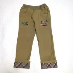 kladskap　電車　ストレートパンツ　ベージュ　110cm　裏起毛