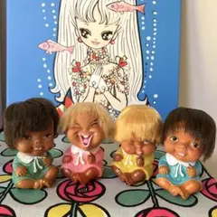 当時物 1970年代 水森亜土 亜土ちゃん クロンボ 原始人 ソフビドール