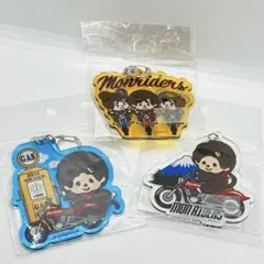 モンチッチ モンライダーズ アクリルキーホルダー 3点セット バイク 富士山