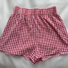 SHEIN 赤と白のギンガムチェック ショートパンツ