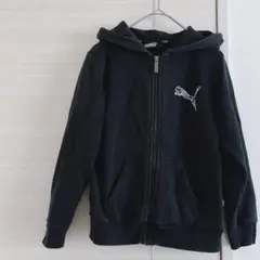 PUMA プーマ【130】キッズ ブラック パーカー ジップアップ