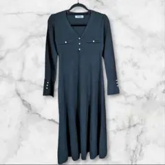 COCO DEAL リブフレアワンピース ブラック サイズ1　CA478