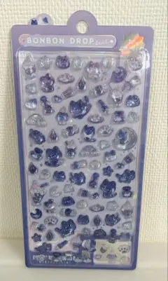ボンボンドロップシールミニ　オリジナル　よるねこ