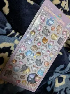 ラス1 ボンボンドロップシール　猫　キャラクター　立体シール　クーリア　イオン