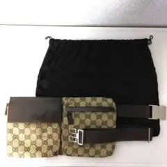 【最終値下げ】 GUCCI GG柄キャンバス ボディバッグ・保存袋付ヴィンテージ