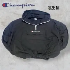 【adidas】ハーフジップナイロンプルオーバーブラックM