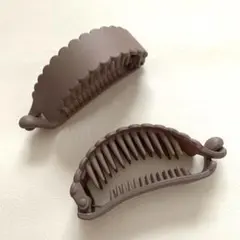 ブラウンカラー　バナナクリップ2点セット　新品未使用