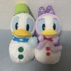 値下　ディズニー　クリスマス　2013 ドナルド　デイジー　雪だるま　ぬいぐるみ
