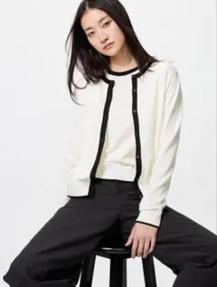 UNIQLO UVカットクルーネックカーディガン off white