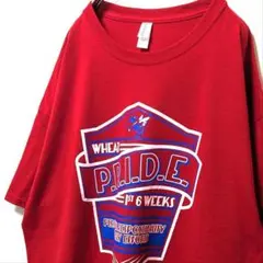 ジャージーズ ウィートP.R.I.D.E ロゴ Tシャツ レッド赤 XL古着
