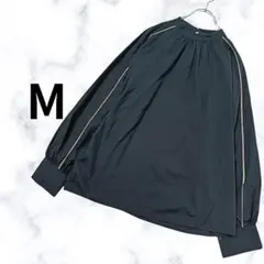 アズールバイマウジー ♪ 長袖ブラウス M バルーンスリーブ ライン入り 黒のサムネイル