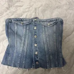 ZARA デニムコルセット ライトブルー
