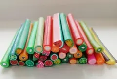 フルーツ　スライス棒　35本　ネイル　樹脂粘土　ミニチュア　ハンドメイド