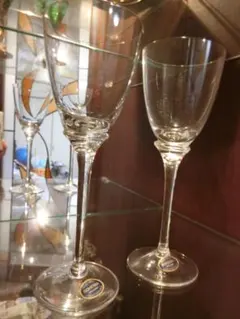 ボヘミアグラス　ワイングラス 　２客　ペア　チェコ