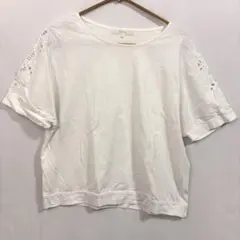 grove グローブ レース刺繍 カットソー Tシャツ ホワイト Lサイズのサムネイル