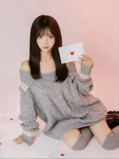 Darich オフショルラインニットミニワンピース