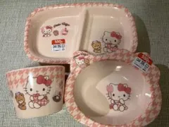 (新品未使用)サンリオのんびりタイム　ハローキティ 食器セット 3点