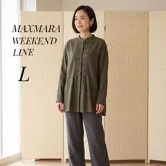 【マックスマーラウィークエンド】リネン刺繍ブラウス ブラウン Lのサムネイル