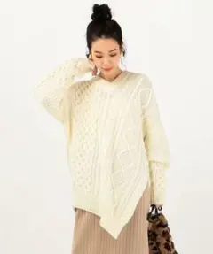 ADAWAS アダワス / アランニットプルオーバー セーター ケーブル編み