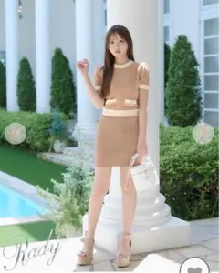 Rady バイカラーニットセットアップ