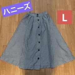 レディース　フレアチェック柄ワイドスカート　Lのサムネイル