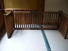 帳場格子（ごうし）三つ折り　時代物　商店帳場　仕切り・衝立 帳場格子 時代もの 木製 商店帳場 仕切り 帳場格子（ごうし）三