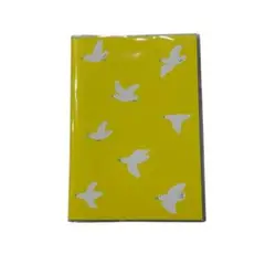 おしゃれな鳥デザイン✨クリアカバー付きノート　イエロー　おまけシール付き