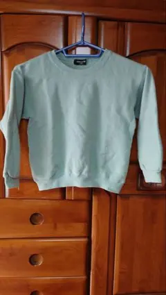 ミントグリーン プリント トレーナー