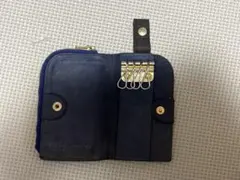PORTER ポーターキーケース ネイビー レザー 4連 小銭入れ付き USEDのサムネイル