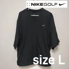 ナイキゴルフ 刺繍ロゴ 半袖ナイロンジャケット プルオーバー ブラック L
