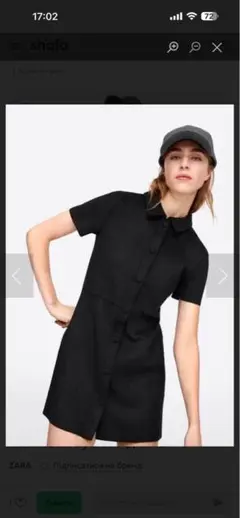 ZARA ブラック 半袖ミニワンピース