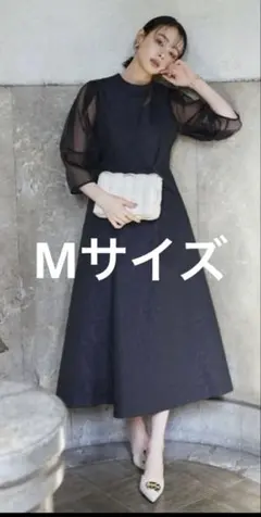 シアーランタンスリーブふくれジャカードドレスのサムネイル