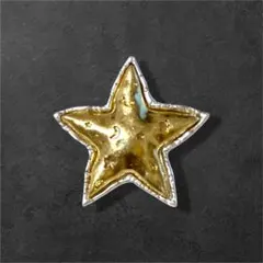 艶消し　ビンテージ風　ゴールド星ブローチ　シンプル　プレゼント　簡易ラッピング