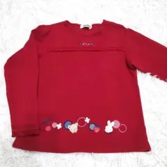 ファミリア　長袖　トップス　赤　いちご　刺繍　女の子　120