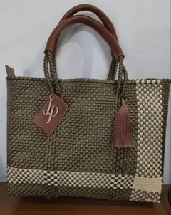 新品 未使用 Lady Paola レディパオラ メルカドバッグ ネイビー 革