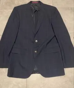 ダークブルー チェック柄 ジャケット