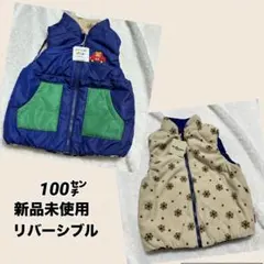 新品⭐︎ミキハウス ホットビスケッツ リバーシブルダウンベスト 100㌢