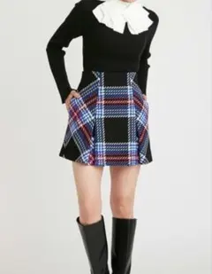 Snidel ロービングチェックミニスカート