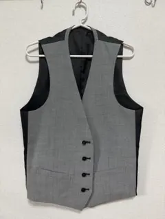 【スーツセレクト】Y6グレー ブラック ストライプ スーツベスト