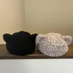 ハンドメイド　ねこ耳　帽子　セット