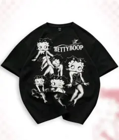Betty Boop プリント Tシャツ ブラック3XLのサムネイル