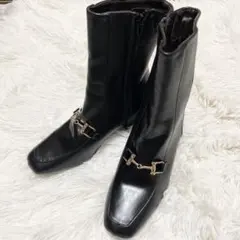 ほぼ新品 ROPE' PICNIC PASSAGE ビットブーツ スクエア 黒